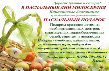 Канавинское благочиние проводит благотворительную акцию «Пасхальный подарок»